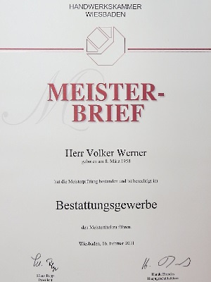 Bestattermeister Volker Werner
